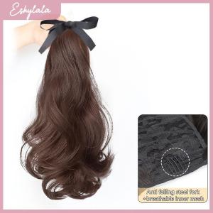 Eshylala Tóc đuôi ngựa tóc đuôi ngựa tự nhiên thời trang tóc giả tóc đuôi ngựa tóc đuôi ngựa tự nhiên băng bó hoa lê nữ