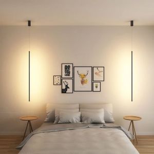 SXH Modern minimalist designer bedroom ceiling light LED Linear pendant lights for hotel and guesthouse rooms bedside lamps