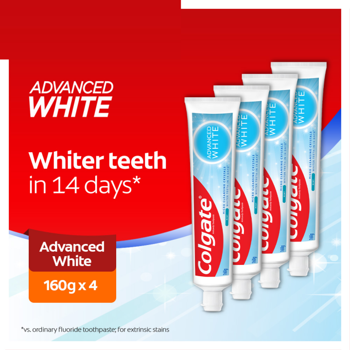 Colgate Advanced White Whitening Toothpaste Valuepack 160g x 2 Twinpack ...