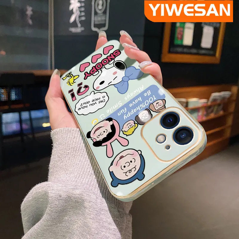 YIWESAN Casing For Infinix Hot Play Case Cartoon Cute Snoopy