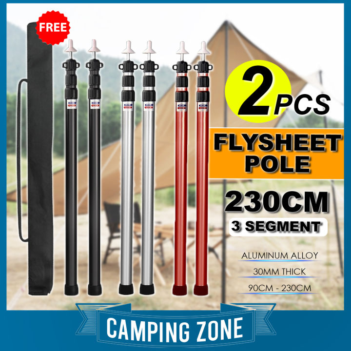 2.3M Adjustable Flysheet Pole Camping Tent Pole Tiang Khemah Flysheet ...