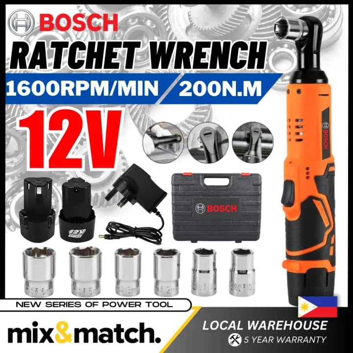 【FREE GIFT】3/8'' 12V Cordless Electric Ratchet Wrench Tool Set Powerful ...
