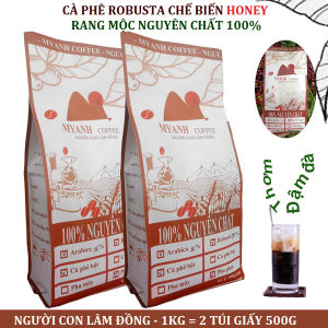 1kg cà phê nguyên chất rang mộc Myanh loại honey_Honey Coffee_ Vị đậm đà đắng nhẹ dư vị ngọt ngào_ Cà phê quà tặng biếu mùa lễ Tết
