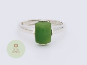 SG LOCAL - Authentic Hetian Jade 925 Silver Ring 和田玉碧玉925银戒子