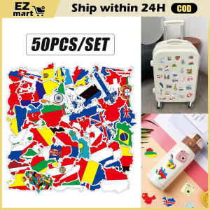 50PCS Sticker Country National Flag Graffiti Stickers Waterproof Snowboard Luggage Fridge Guitar Decals Cool Sticker Kid Toy Gift