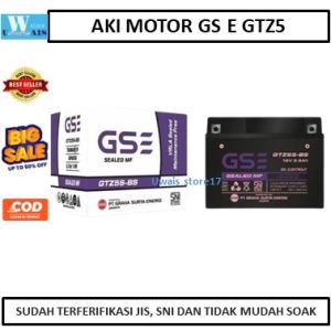 Aki Motor GS E GTZ5 Mio Soul MioZ Mio M3 125 Mio GT 125 Mio J Accu Daya Starter Lebih Besar Tahan Lama Tidak Mudah Soak Terferifikasi JIS dan SNI