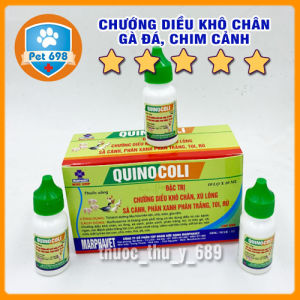 QUINOCOLI Chữa bệnh đường tiêu hóa chuyên dùng cho Gà đá chim cảnh PET-698 Hộp 10ml x 10 lọ