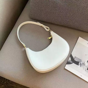 NEW ARRIVAL minimalist plain stylish leather sling shoulder baguette bag