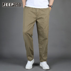 JEEP SPIRIT Four Seasons Joker ญี่ปุ่น Retro ผู้ชายตรงกางเกงลำลองหลวมสีทึบ Hong Kong Wind Tide ยี่ห้อ Overalls กางเกงกางเกง