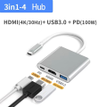 อะแดปเตอร์ USB C เป็น HD, ประเภท c OTG 3 ใน 1 Hub, 4k HDMI และ PD ชาร์จเร็ว USB C เป็น HDMI USB Hub ประเภท C ตัวแปลงตัวเมีย. 