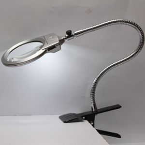 [HCM]Kính lúp kẹp bàn phóng đại 5x có 2 đèn LED chiếu sáng