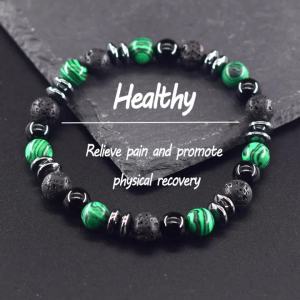 2025Natural Stone Beads Bracelet Women Green Malachite Yellow Tiger Eye Stone Beads Elastic Strand Wristband Jewelry Gift for Friend