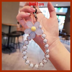 huilun 1pc Macaron-Colored Bead String Fashion Mobile Phone Lanyard Ins Style Handmade Beaded Anti-Lost Mobile Phone Chain