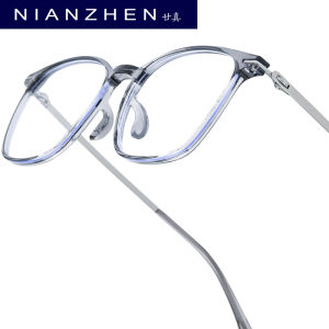 NIANZHEN TR90 Hợp Kim Kính mắt khung người đàn ông vuông thiết kế thương hiệu kính phụ nữ cổ điển siêu nhẹ trọng lượng kính mắt kính 210374