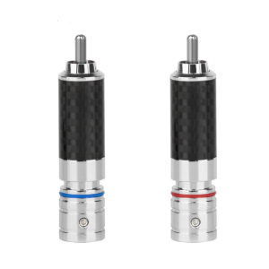 Universal 8mm Carbon Fiber 1P Plug Male Connector with Rhodium Plated for Headphone and Speaker Wire Adapter