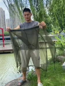 แจ็คเก็ตมีฮู้ดระบายอากาศกันยุงสำหรับตกปลากลางแจ้งเดินป่าลายพรางเสื้อผ้าแคมป์ปิ้งสีเข้มกันยุงพับได้รุ่นใหม่