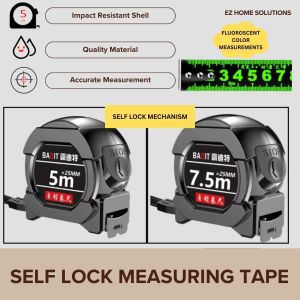 [READY STOCK] Self-Lock Measuring Tape | Auto Lock | 5m / 7.5m | DIY & Professional Use