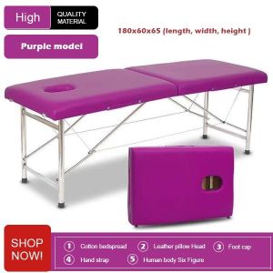 【Height Adjust】Massage Bed Foldable Sturdy Comfortable Beauty Bed Spa Facial Portable Tattoo Bed