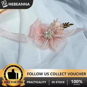 hebeanna สร้อยข้อมือสำหรับเพื่อนเจ้าสาวแสนสวยสวยหวานสง่างามริบบิ้นประดับข้อมือสำหรับเจ้าสาวดอกไม้ไข่มุกประดับอัญมณี