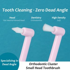 CURIO12 Mềm Bàn chải đánh răng kẽ răng Răng Thông Thái Fissure Đầu bàn chải đơn phẳng Chuyên nghiệp Làm Trắng Răng Làm sạch niềng răng chỉnh nha Khe giữa các răng