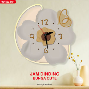 RC 210 Jam Dinding BUNGA BOHO AESTETIK LED  HOME Sweet Home  Hiasan dinding Ruang tamu/ kamar tidur
