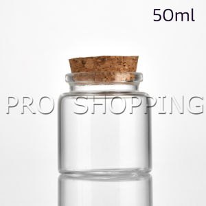 Pro ขวดแก้ว มีฝาไม้ขวดแก้ว 50ml 60ml Glass bottle