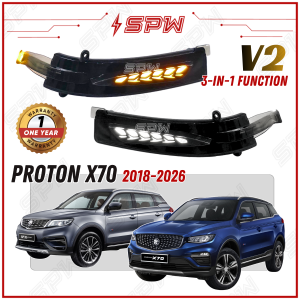 Proton X70 X-70 (2018-2026) V2 Side Mirror Signal Light LED Sequential DRL Daytime Puddle Light Welcome Dragon Scale 2018 2019 2020 2021 2022 2023 2024 2025 2026