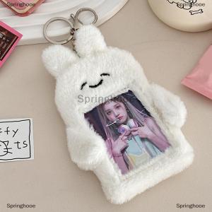 [COD] Springhooe 3 Inch Cute Cartoon Bear Rabbit Plush Photocard Holder Korea Idol Photo Holder Girl Cute Keychain ID Credit Protector Stationery