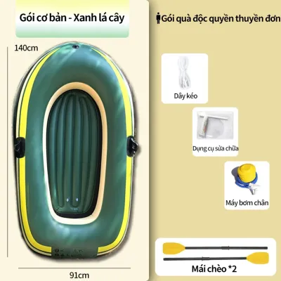 Thuyền hơi thuyền phao xuồng bơm câu cá INTIME 3-4 người lớn dày rộng cao cấp chắc chắn