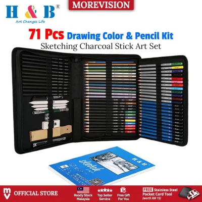 24/35/71pcs Sketch Pencil Set Art Craft Professional Artist Drawing Kit Graffiti Portable Student Supplies Colour Color