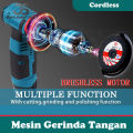 JS Mesin gerinda mini listrik Brushless Angle Grinder Mesin Gerinda Tangan Alat Pemotong. 