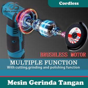 JS Mesin gerinda mini listrik Brushless Angle Grinder Mesin Gerinda Tangan Alat Pemotong
