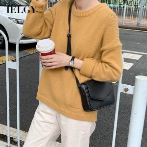 IELGY Túi Xách Nữ  PU Một Vai Màu Đen Phù Hợp Thời Trang Retro Đơn Giản Đeo Chéo