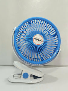 Quạt USB sạc kẹp FT-910 màu xanh dương công suất 4.5W 8 tốc độ 4000 RPM loại C có hộp đựng.