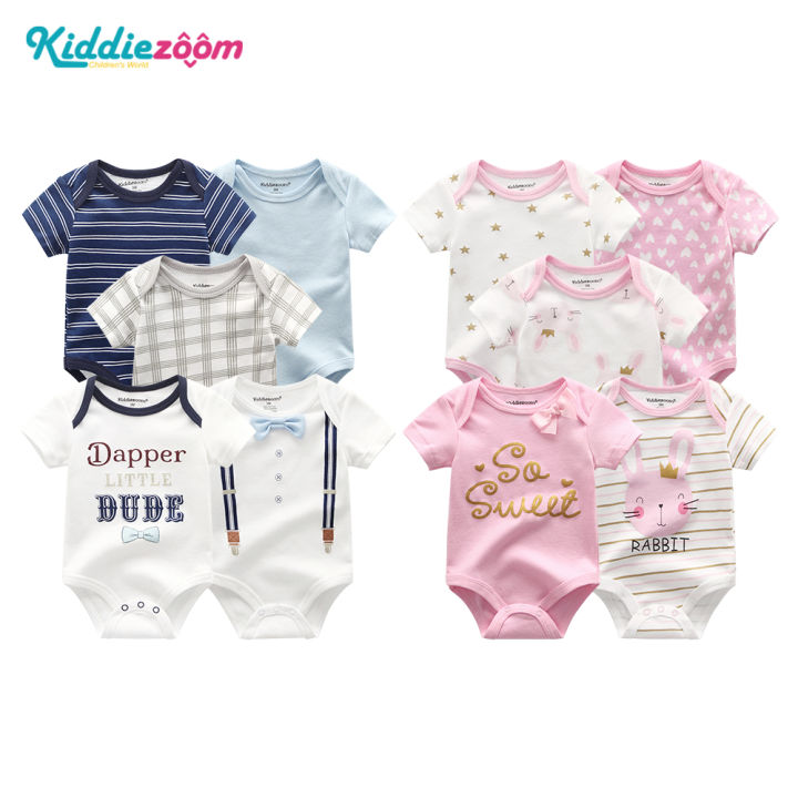 Kiddiezoom PCS Newborn Baby Rompers Short Sleeve Boys Girls Baby Clothes  Pure Cotton Ready Stock Lazada PH