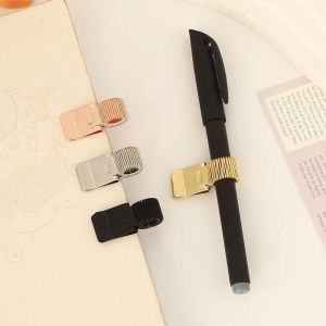 MINIFELE 262 Anti-lost Pen Loop Holder Multi-functional Metal Metal Pen Holder Portable Secure Grip Pencil Holder Stationery Supplies