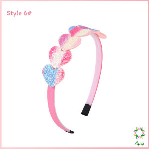 Ayla ที่คาดผมเด็ก น่ารัก มีกลิตเตอร์ สีสันสดใสหัวใจ Hair band