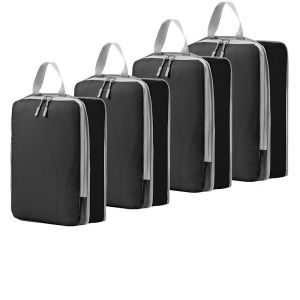 4Pcs Compression Packing Cubes Luggage Bags Breathable Travel Luggage Organizer Foldable Suitcase