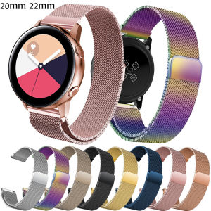 BassPal Stainless Steel Milanese Loop Bracelet for Samsung Galaxy Watch 3 4 5 Pro 41mm 45mm Active Straps Watch Strap 20mm 22mm WatchBand Galaxy Watch 42 46mm Bands Huawei Watch Amazfit