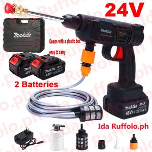 MAKITA Wireless Car Washer 24V-168V-298V Lithium Battery Portable High power spray pressure washer9000kpa Cleaning Water Gun Garden Sprayer High Pressure Cordless Spray Gun water sprayer