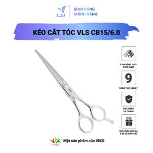 Kéo cắt tóc VLS lưỡi thẳng quai cân đối xứng đỡ ngón tháo rời CB15/6.0