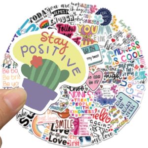 [KW] 50 pcs Positive Vibes Stickers – Uplifting & Motivational Aesthetic Stickers for Laptops Journals | Scrapbook Sticker