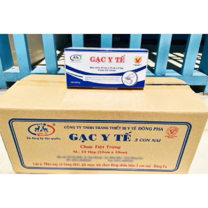 Đông Pha Gạc Y Tế 10x10x8 Lớp Chưa Tiệt Trùng Chính Hãng Công Ty Kích Thước 10cm x 10cm x 8 Lớp 100 Miếng