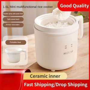 220V 1600MLElectric Rice Cooker Non-stick Ceramic Inner Food Cooking Machine Soup Dessert Stewing Pot With Timing Function