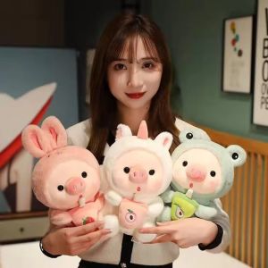 MAOMEI STUDIO Mũ thỏ Đồ chơi thú nhồi bông hình con heo hoạt hình Thiết kế được cải tiến Thiết kế hoạt hình dễ thương Thú nhồi bông hình con heo Búp bê nhồi bông Phong cách Kawaii Thú nhồi bông hình chú heo bong bóng Trang trí giường