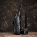 Men Casual Chest Bag Genuine Cow Leather Fashion Crossbody Black Trend Breast Messenger 7.9 Inch Ipad High Quality sling bag. 