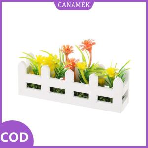 CANAMEK✨ 1pcs giả vờ chơi đồ chơi quy mô 1:12 Dollhouse mô phỏng hoa hàng rào trang trí vườn sống động như thật nhân tạo thu nhỏ chậu cây