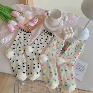 ชุดเครื่องสำอางใส่สบาย/สวมใส่สบาย ถุงเท้าสาวน่ารักญี่ปุ่นลวดลายน่ารักหลากหลายชุดสวมใส่สบาย สมบูรณ์ผู้หญิง