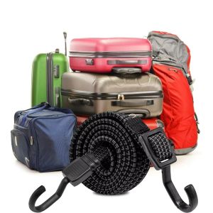 DIVATEN Adjustable Length Cargo Tie Down Straps Rubber Hooks Thickened Design Elastic Luggage Straps Heavy Duty High Elasticity Motorcycle Trunk Straps Outdoor Adventure