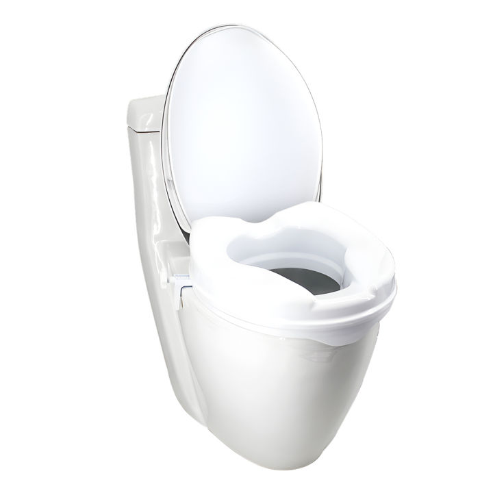 Raised Toilet Seat with Lid Heavy Elevated Toilet Seat with Tightening Clamps Raised Toilet